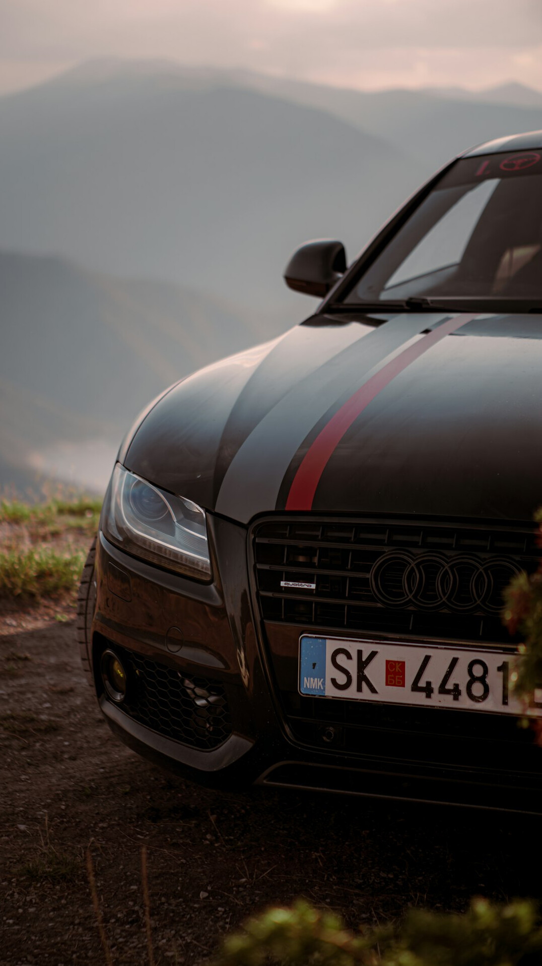 luxury sports car on open road
