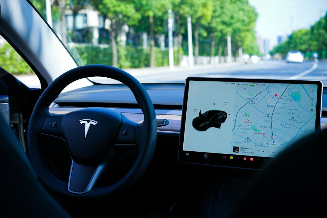 electric car on road